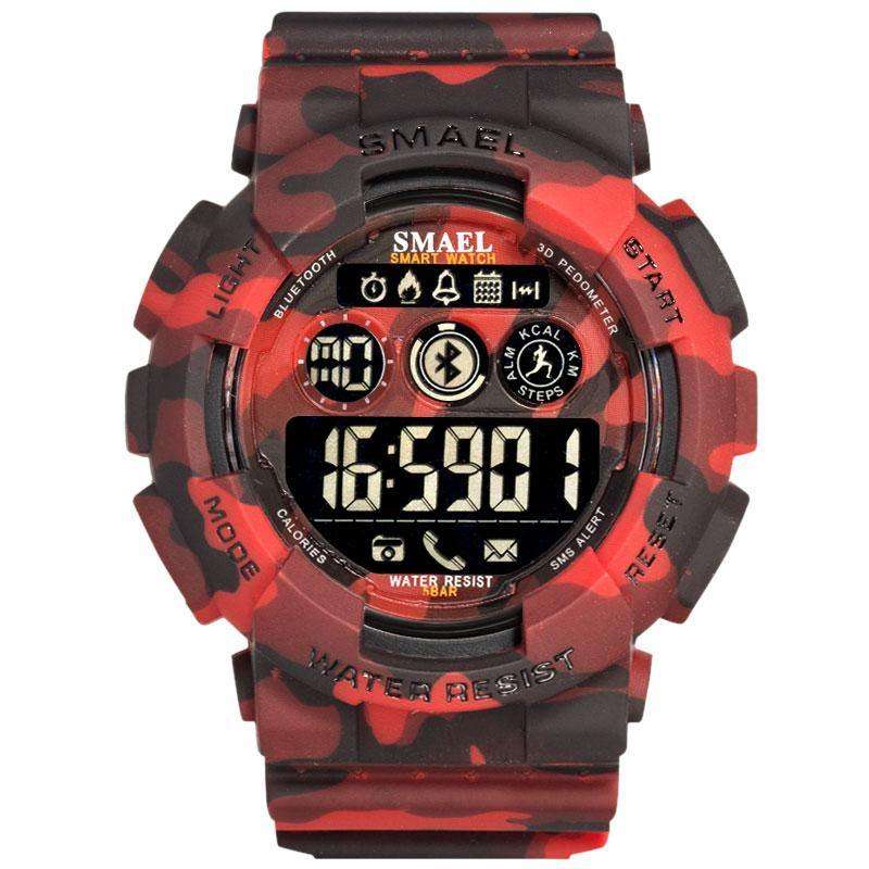Smael Camouflage Red 8013 Bluetooth Sport Watch