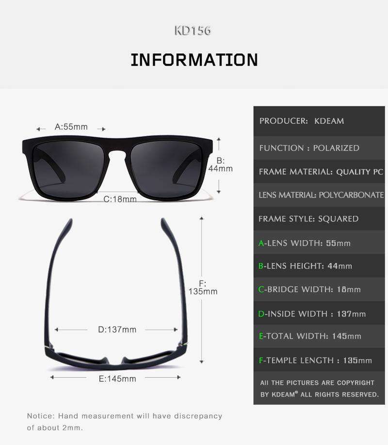 Kdeam KD156 Black/Purple Polarized Sunglasses