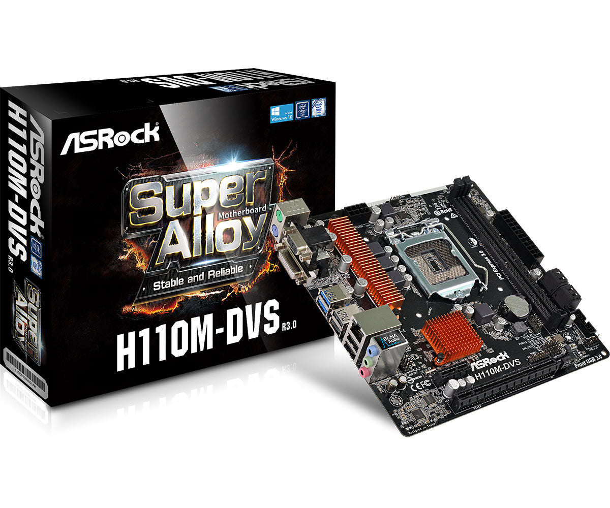 ASROCK H110M DVS R3.0 INT. 1151 MATX MB | H110M-DVS-R3.0