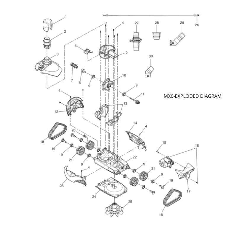 Gearbox Side A - MX6/MX8 Zodiac pool cleaner