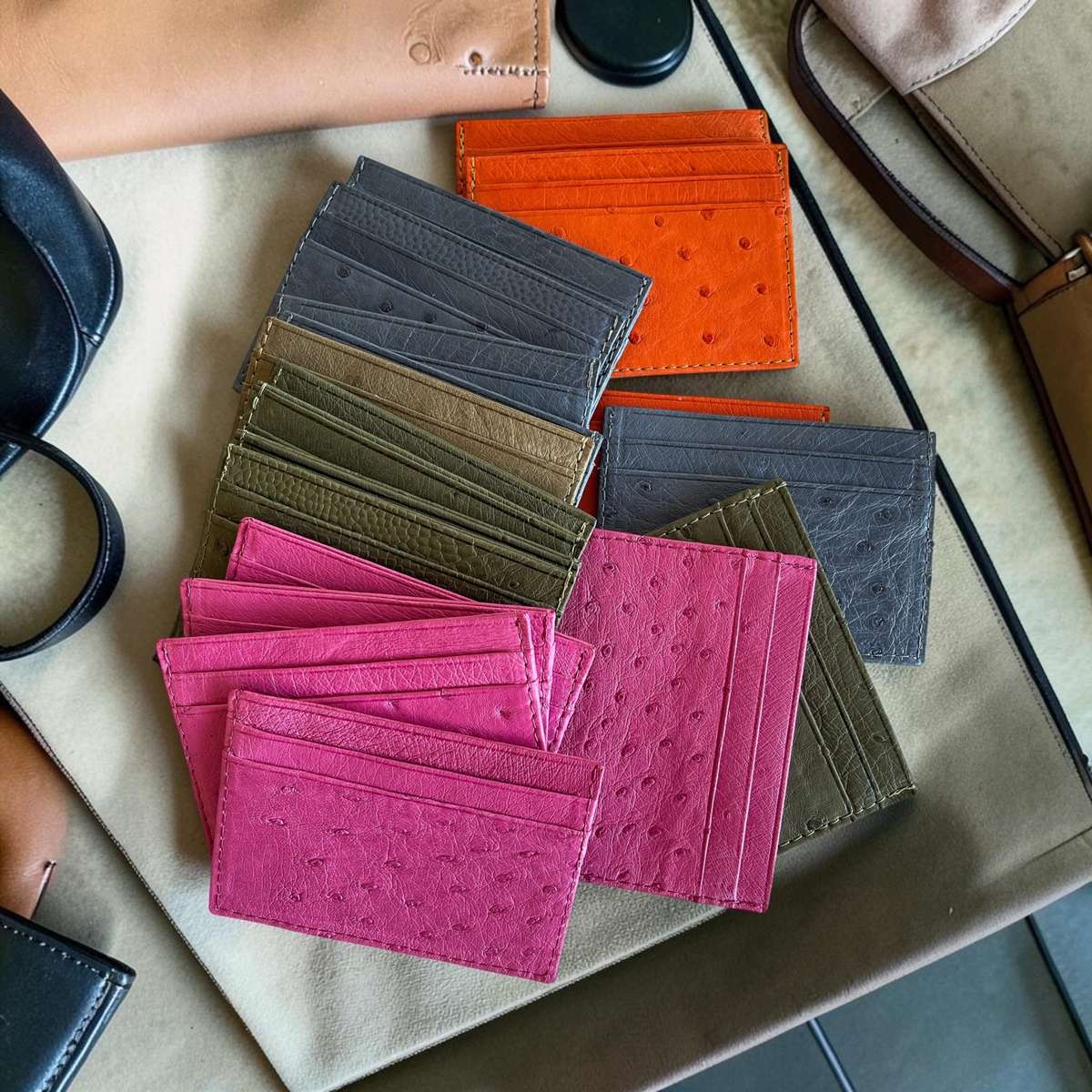 Ostrich Leather Card wallet (Ready to ship)