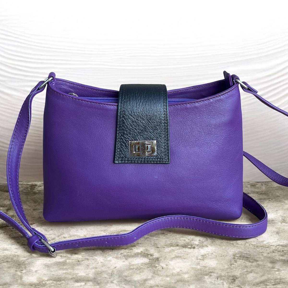 Seni leather handbag - purple (Ready to ship)