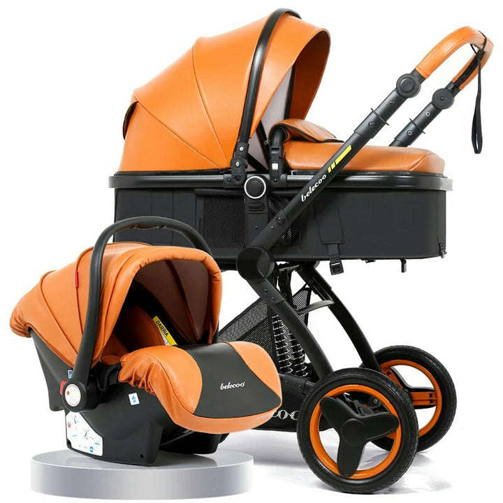 3 in 1 Belecoo PU Leather  Stroller  2019 Model
