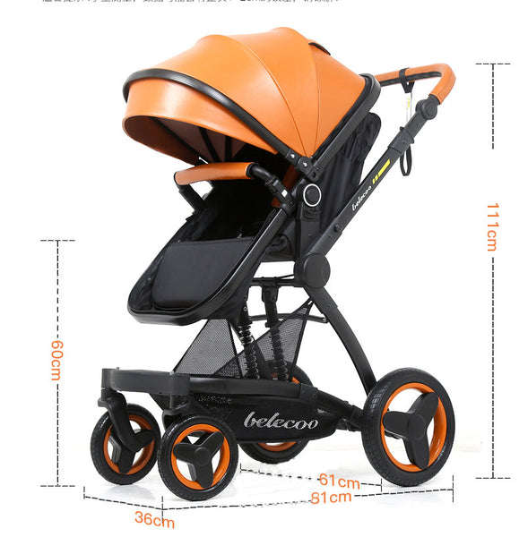 Direct Sale Brand New Belecoo Baby Pram /Stroller 3 in 1 Leather