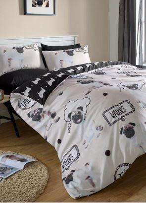 Pug Walkies Duvet Set - Pug Bedding - ON SALE - Double