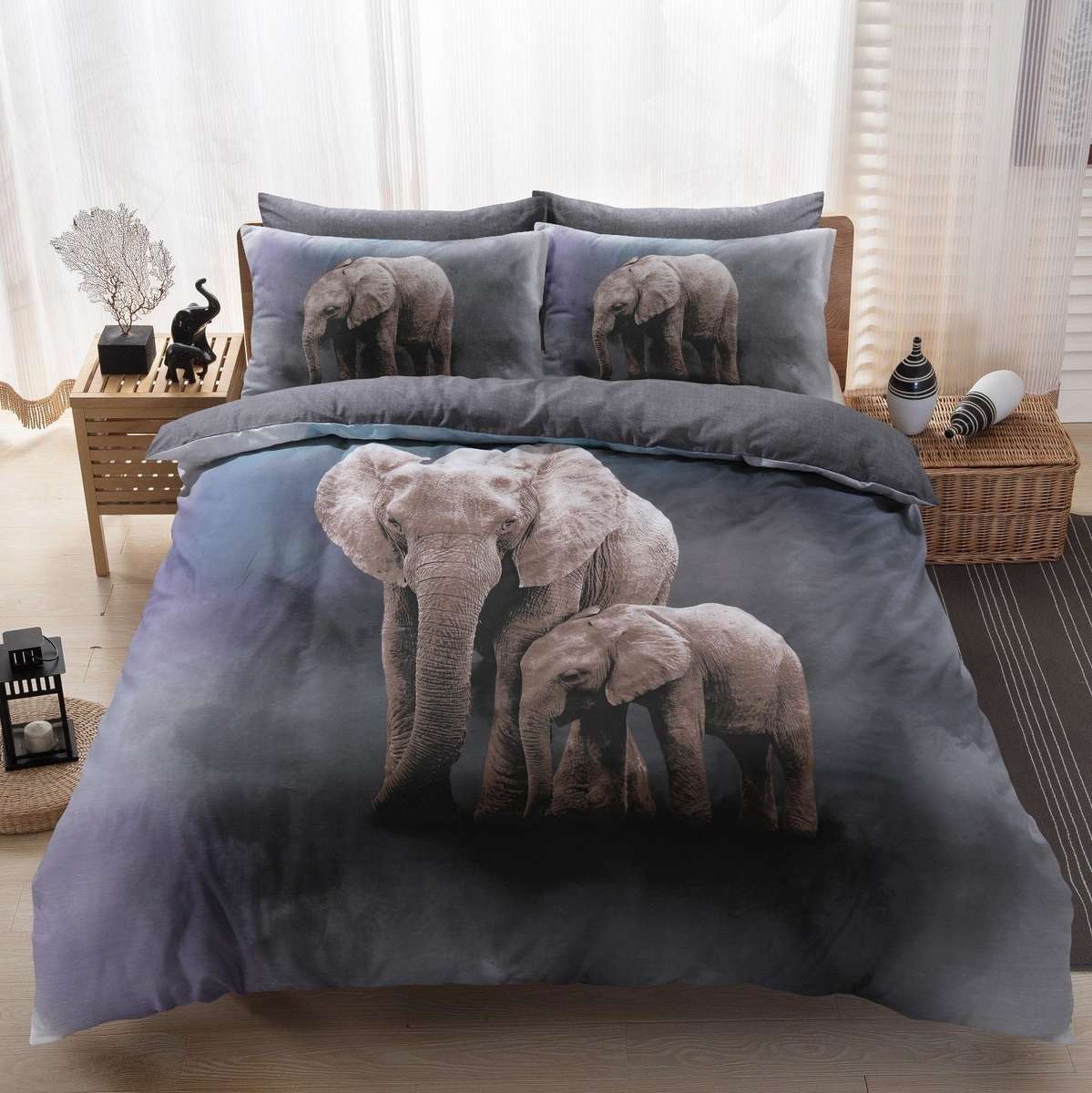 3D Elephant Duvet Set - Elephant Bedding - Single