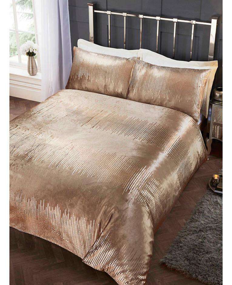Tiffany GOLD Duvet Set - Velvet Bedding - King