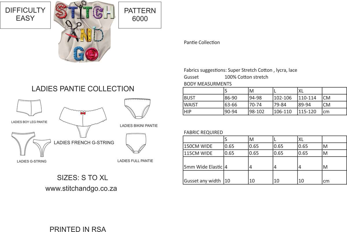 6000 Pantie Collection (Standard Printed Version) - STD