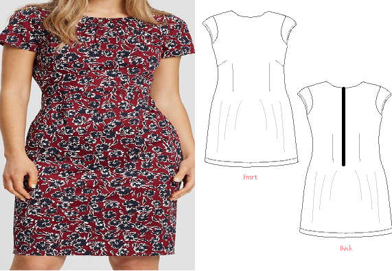 8016 Easy Shift Dress Pattern (Standard Printed Version) - Standard Printed pattern