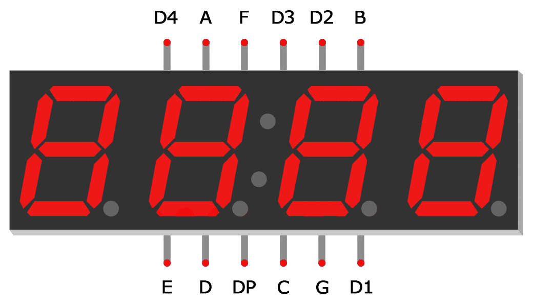 4 Digit 7 Segment Display (Red)
