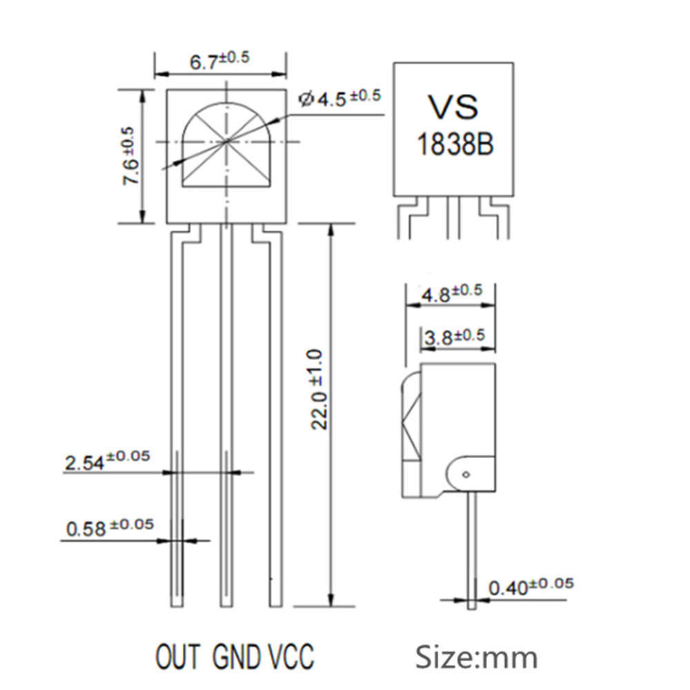 Universal IR Infrared Receiver VS1838B