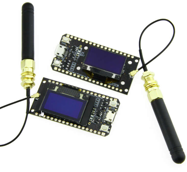 2 X ESP32 + 868 LoRa + OLED display