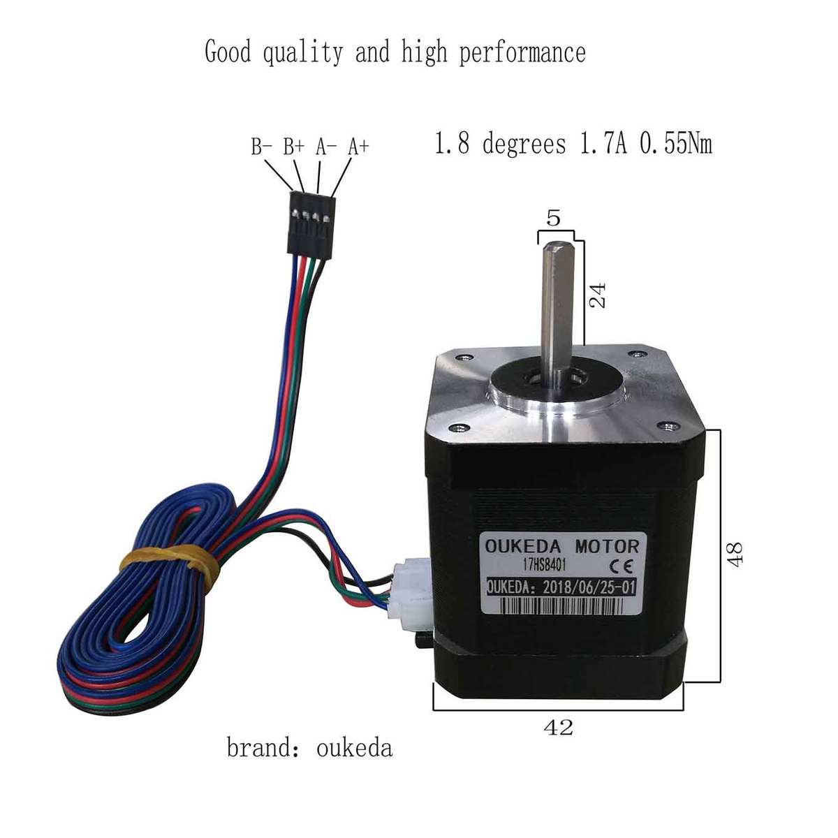 Oukeda 17HS8401 Nema 17 Stepper Motor