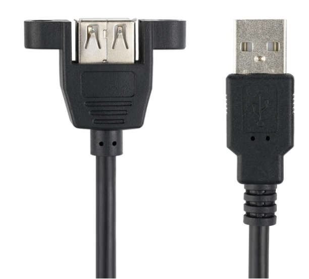USB Male to Female Panel Mount Extension Cable