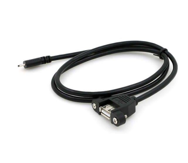 USB Micro Male to Female Panel Mount Extension Cable