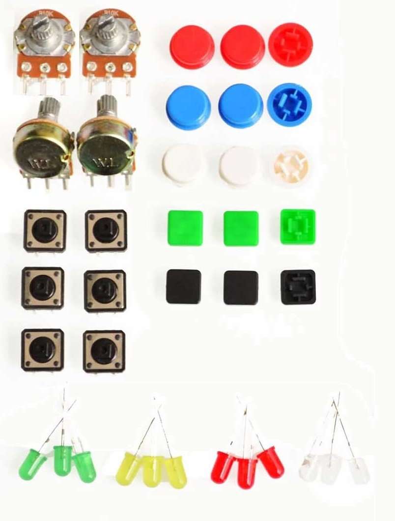 Arduino Uno Starter Kit (Resistors, LED's, Potentiometers and switches)