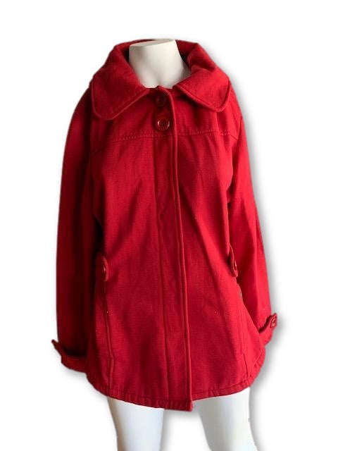 Size 38 Red Coat with Hoodie - Hang Ten