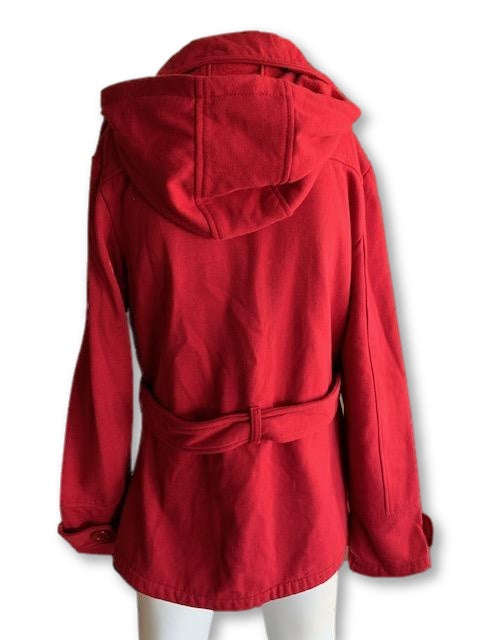 Size 38 Red Coat with Hoodie - Hang Ten