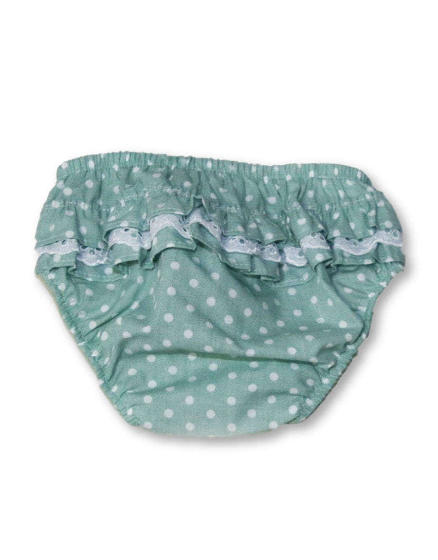 1-2 Years Turquoise with White Polka Dots Nappy Cover - Picka Lilly