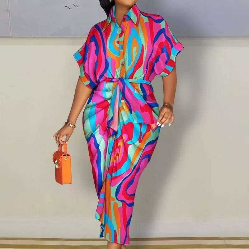 Button Casual Dress - XL