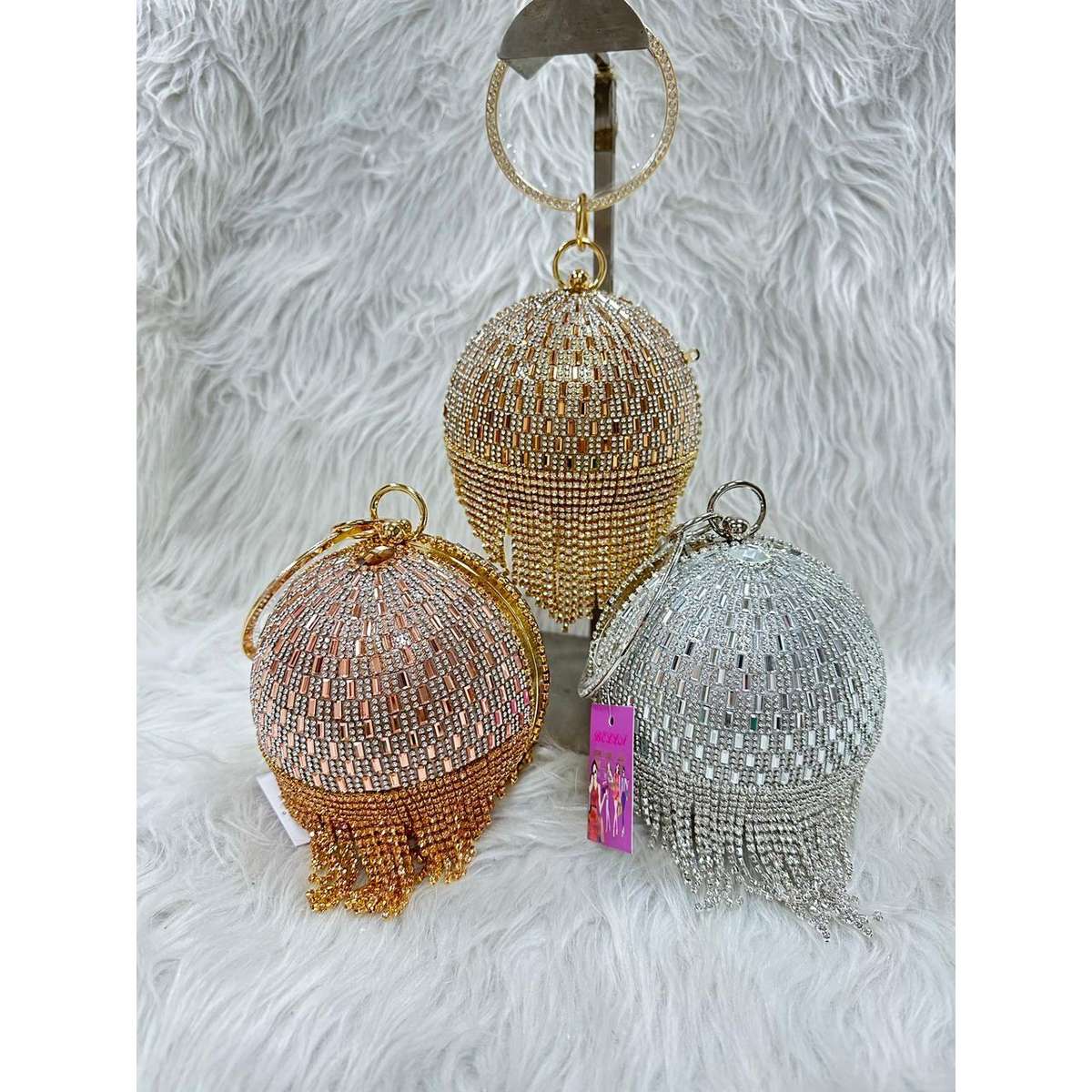 Rhinestone Round Clutch Handbag