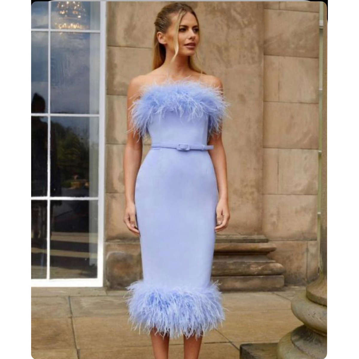 High Waisted Off Shoulder Bodycon Dress - PURPLE / S