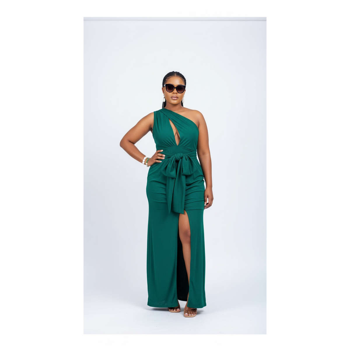 Sleeveless Front Slit Bodycon Dress