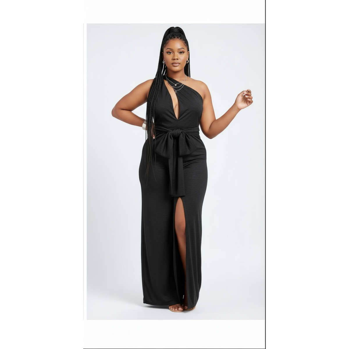 Sleeveless Front Slit Bodycon Dress