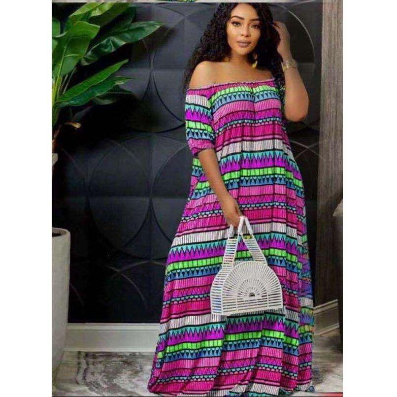 Multi Color Off Shoulder Dress