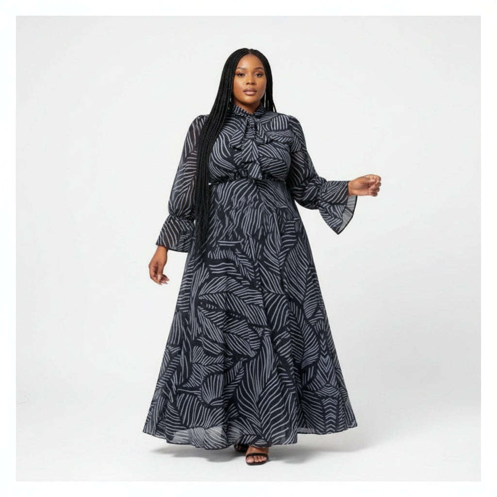 Plus Size High Waisted Bubble Dress