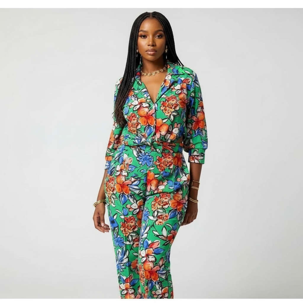 Sexy Floral Two Piece Set