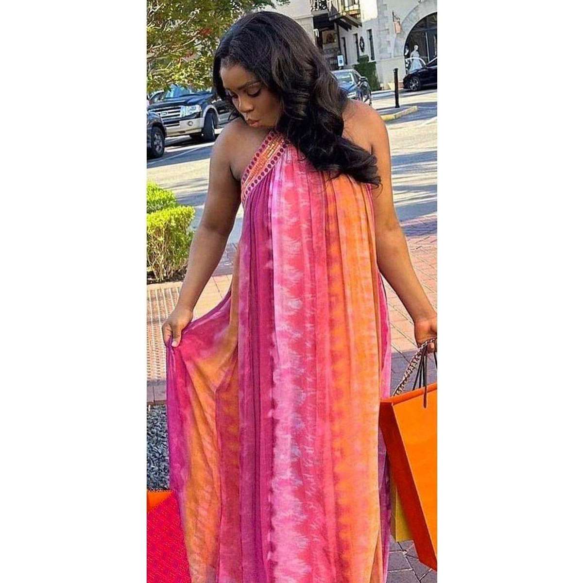 Print Maxi Detailed Dress