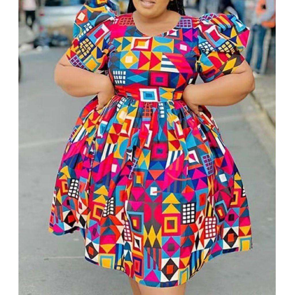 Ankara Round Neck Dress
