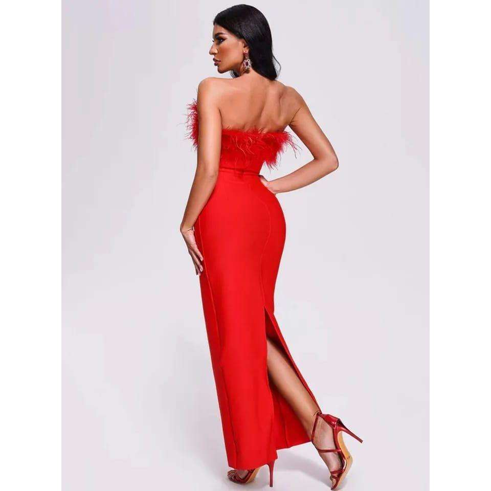 Sexy Bandage Feather Dress
