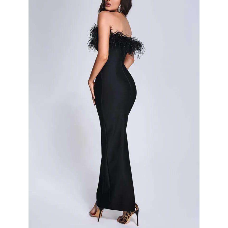 Sexy Bandage Feather Dress