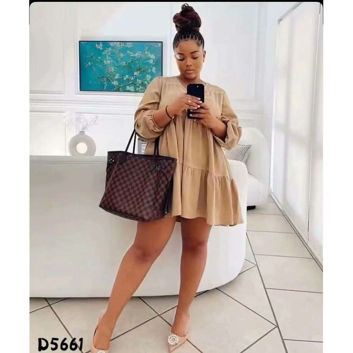 Sexy V-Neck Mini Dress