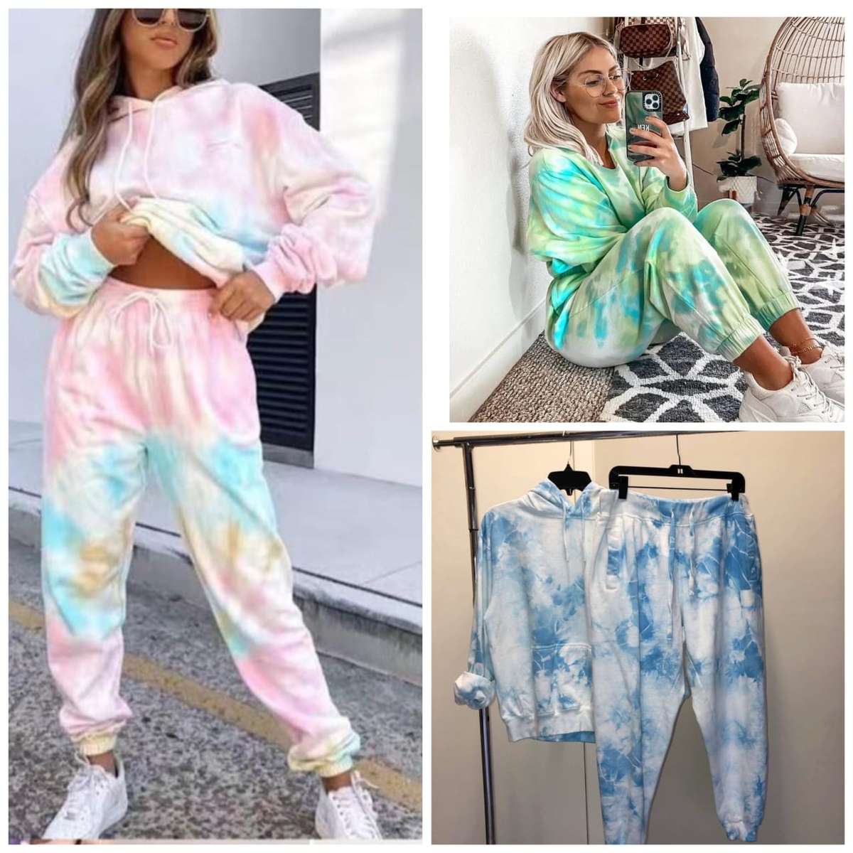 Tie Dye Multi Color Hooded Tracksuit