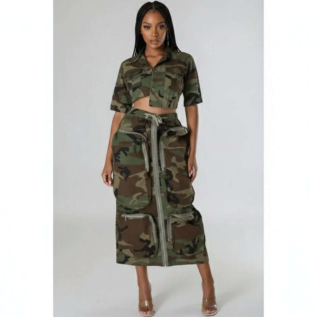 Camouflage Cargo Skirt