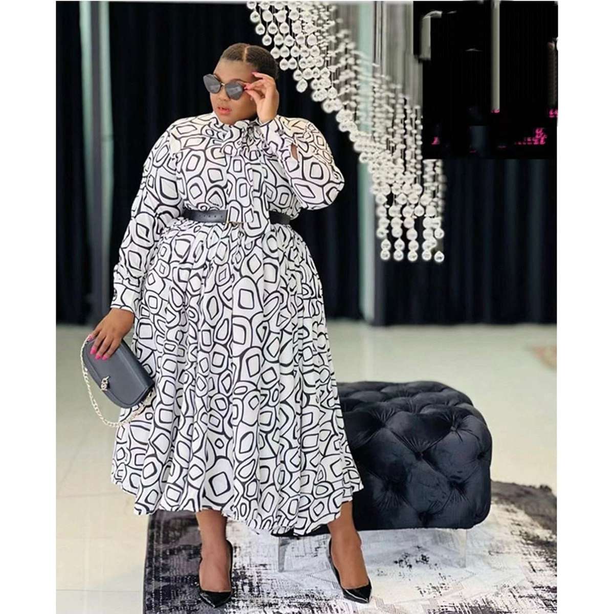 Tie Neck Plus Size Dress