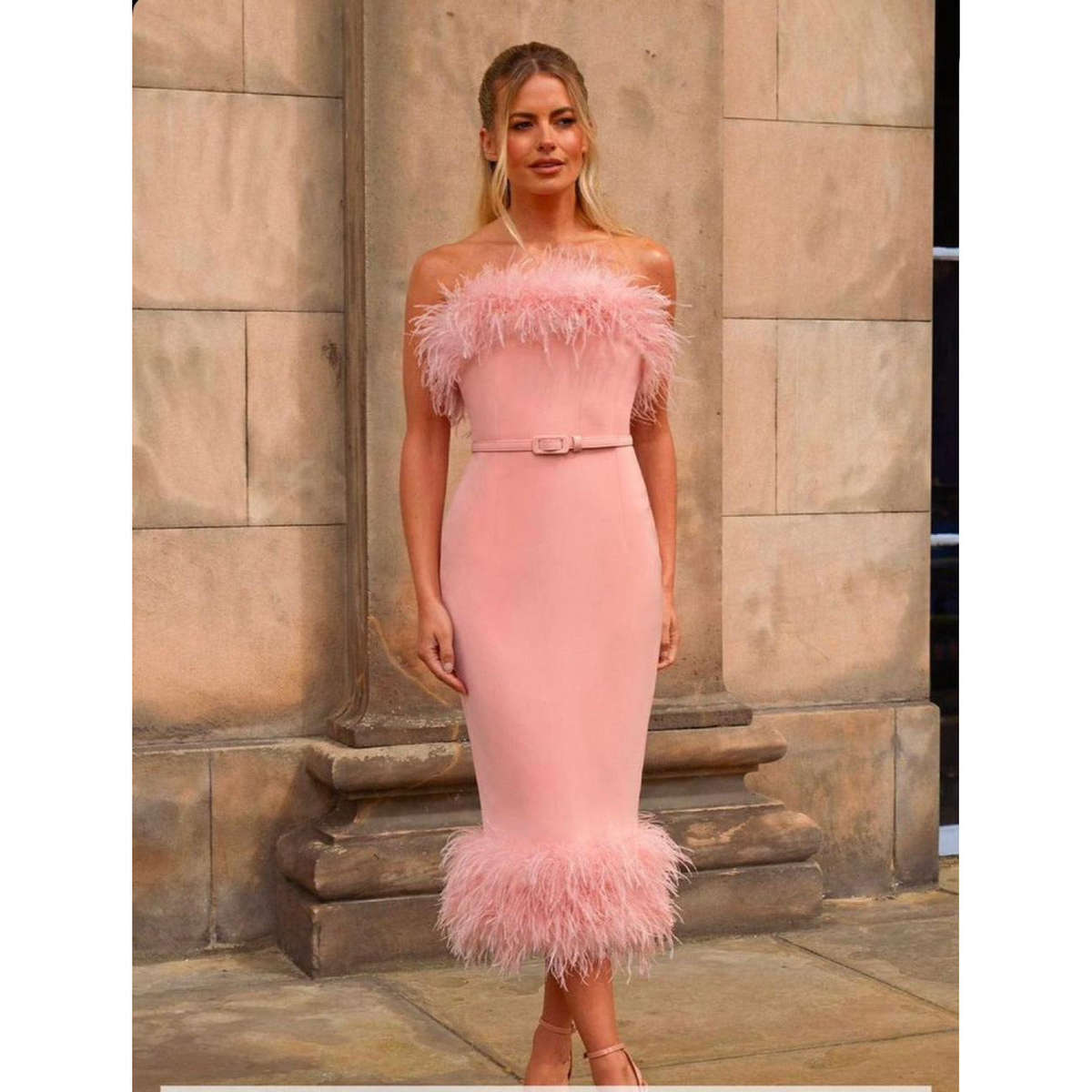 High Waisted Off Shoulder Bodycon Dress - PURPLE / S