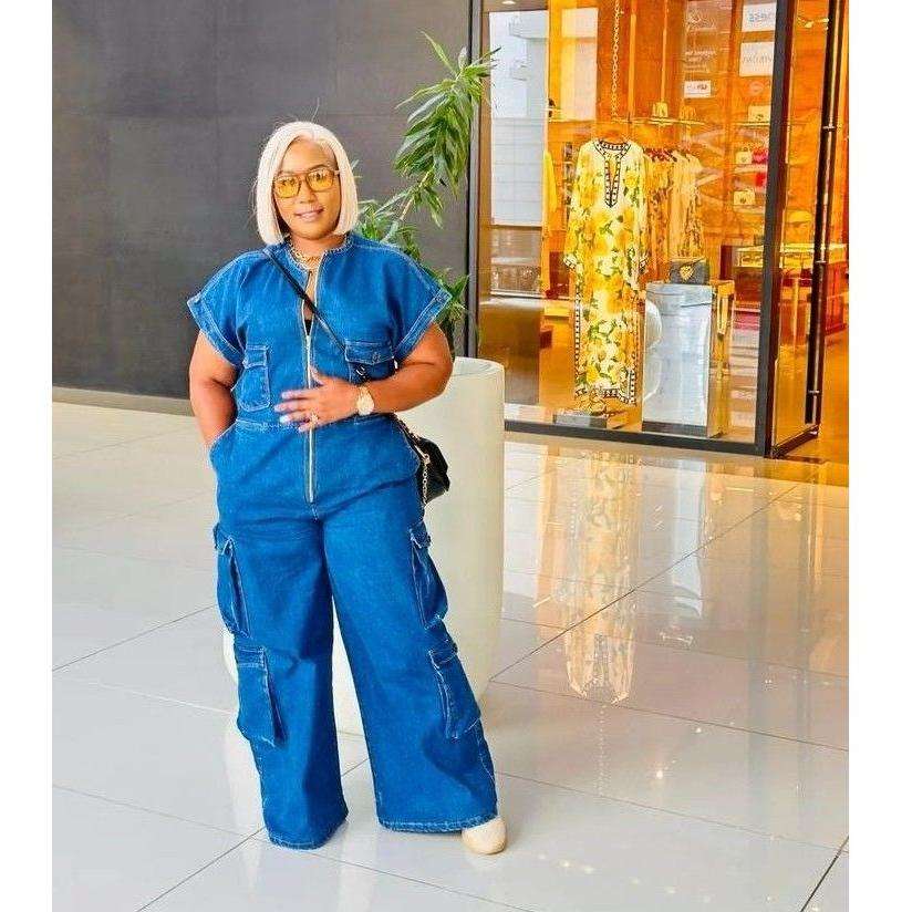 Denim Cargo Jumpsuit.