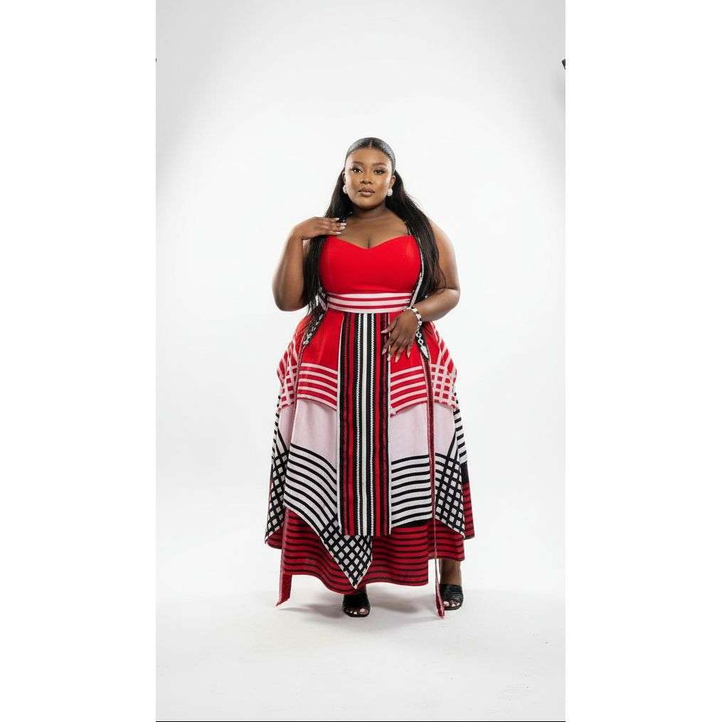 Multi-Color Knotted shoulder African Print Dress