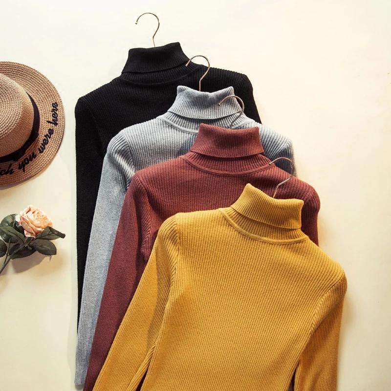 Turtleneck Sweater Polo Neck - WHITE / L/XL