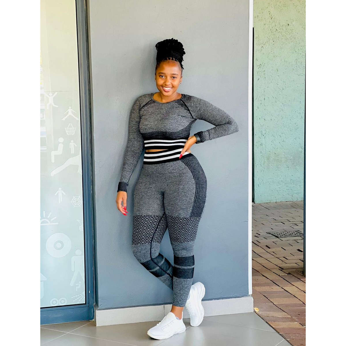 Seamless Fitness Sports Gym Set - GREEN / L/XL