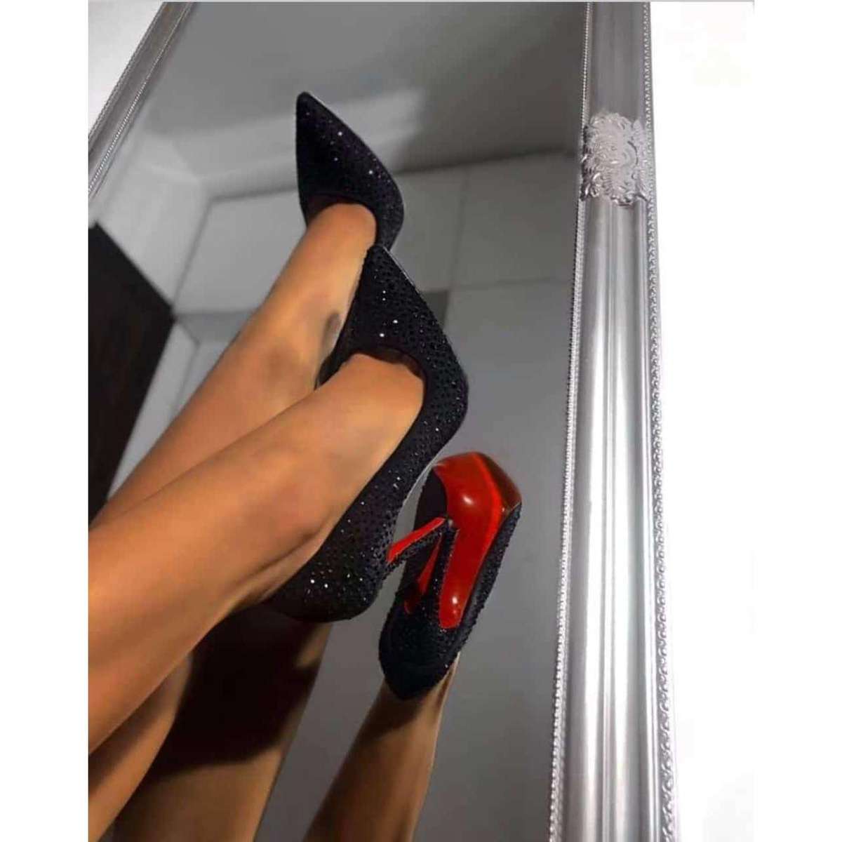 High Heels Pointed Slip-on Bling Wedding Casual Pumps.