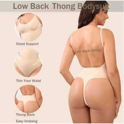 Backless Shapewear Sexy Thong Body Shaper Butt Lifter Bodysuit