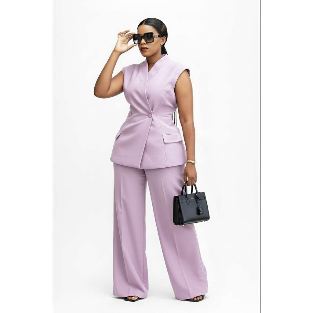 Sleeveless Top and Long Pants 2 Piece Set