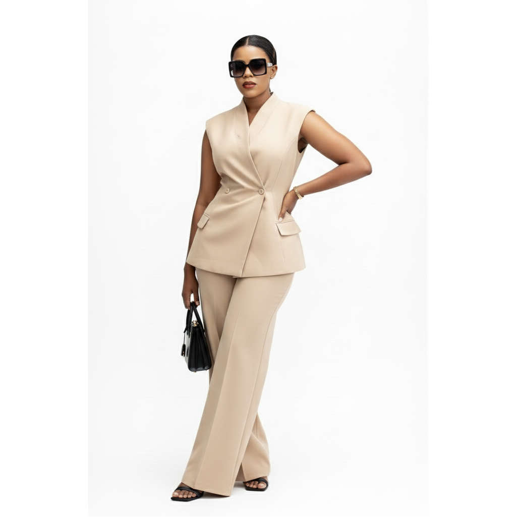 Sleeveless Top and Long Pants 2 Piece Set