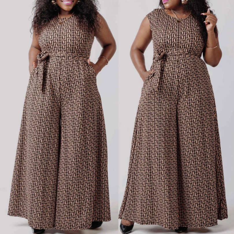 Round Neck Sleeveless Jumpsuit