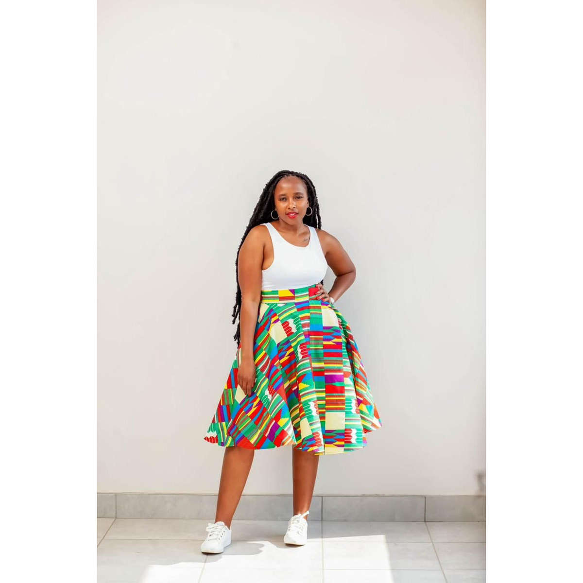 African Print Umbrella Skirt